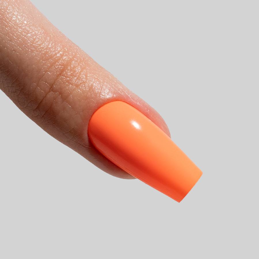 Esmalte Semipermanente LOLLIPOP Naranja Fluor en envase de 7 ml, esmalte semipermanente con cobertura perfecta y resistencia al sol