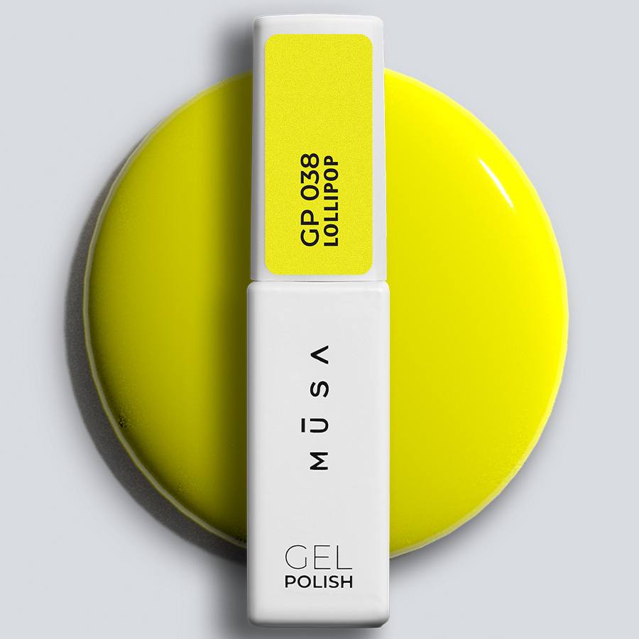 Esmalte Semipermanente LOLLIPOP Amarillo Fluor en envase de 7 ml, esmalte semipermanente con cobertura perfecta y resistencia al sol