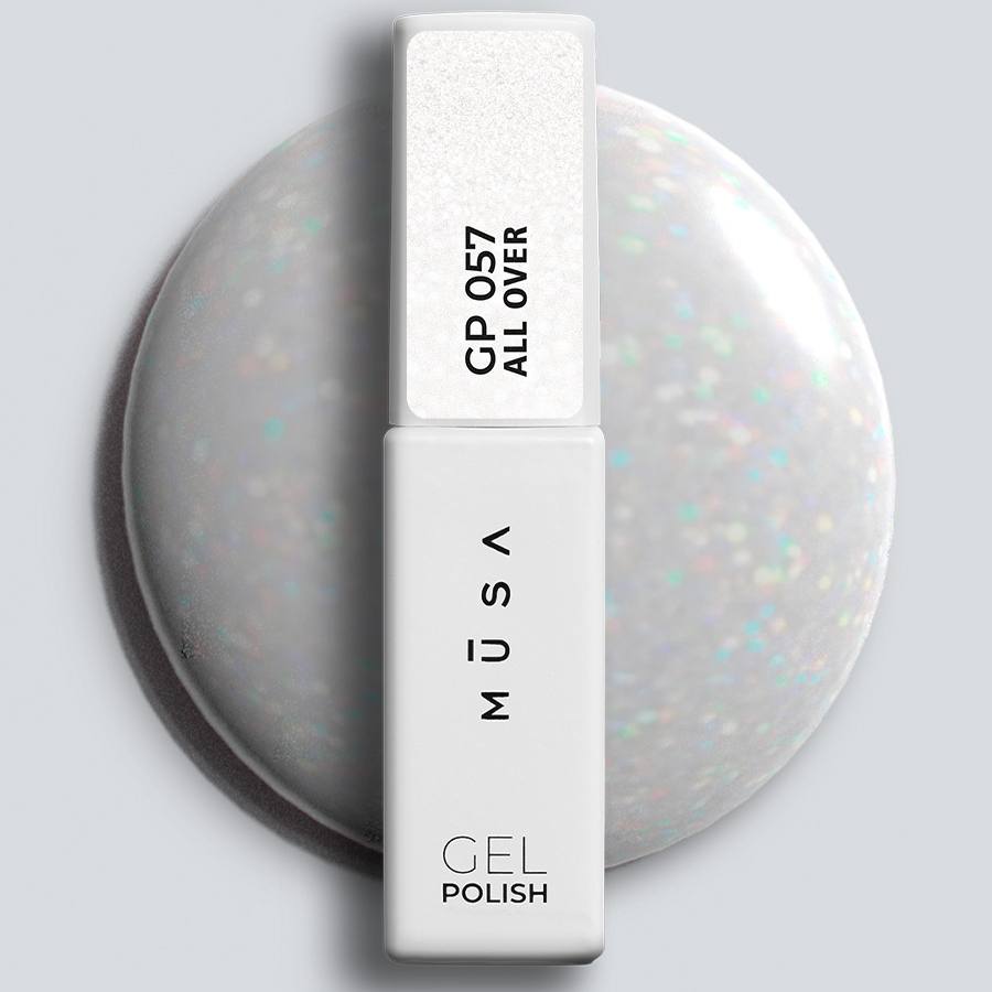 Esmalte Semipermanente Blanco Shimmer de la colección All Over en frasco de 7 ml