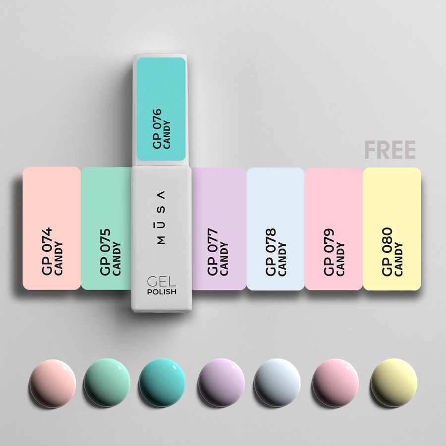 Colección Candy Esmaltes en Gel de MUSA, con colores pastel inspirados en la primavera, ideales para una manicura romántica y duradera