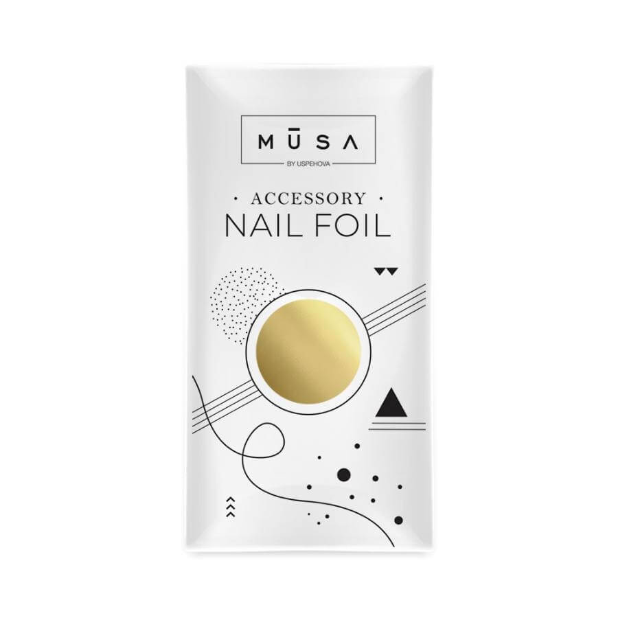 Foil Oro Suave para nail art, lámina dorada ultrafina y delicada para decoraciones de uñas elegantes y sofisticadas.