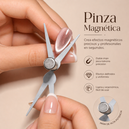 Pinza Magnética Cat Eye profesional con doble imán para Nail Art magnético
