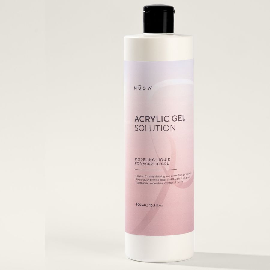 Líquido Acrygel profesional 500 ml MUSA Nails para modelado de polygel y Dual Form