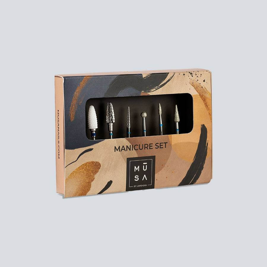 Kit Manicure Set Medium con fresas de grano medio para manicura