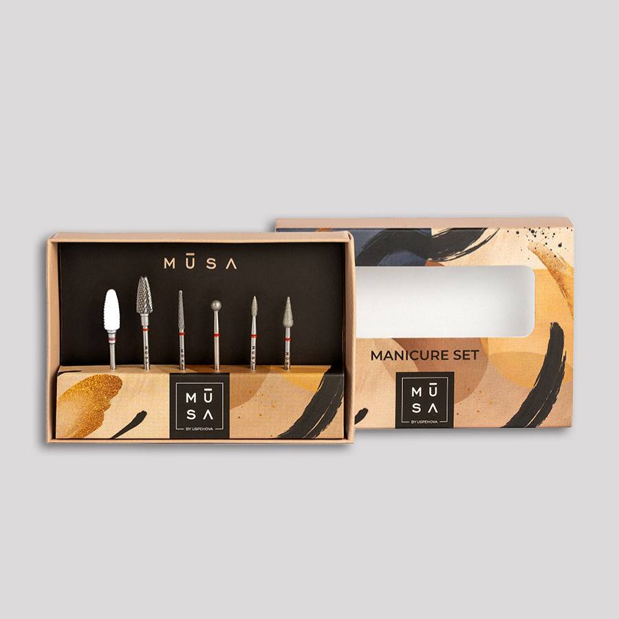 Kit Manicure Set Light con fresas de grano fino para manicura