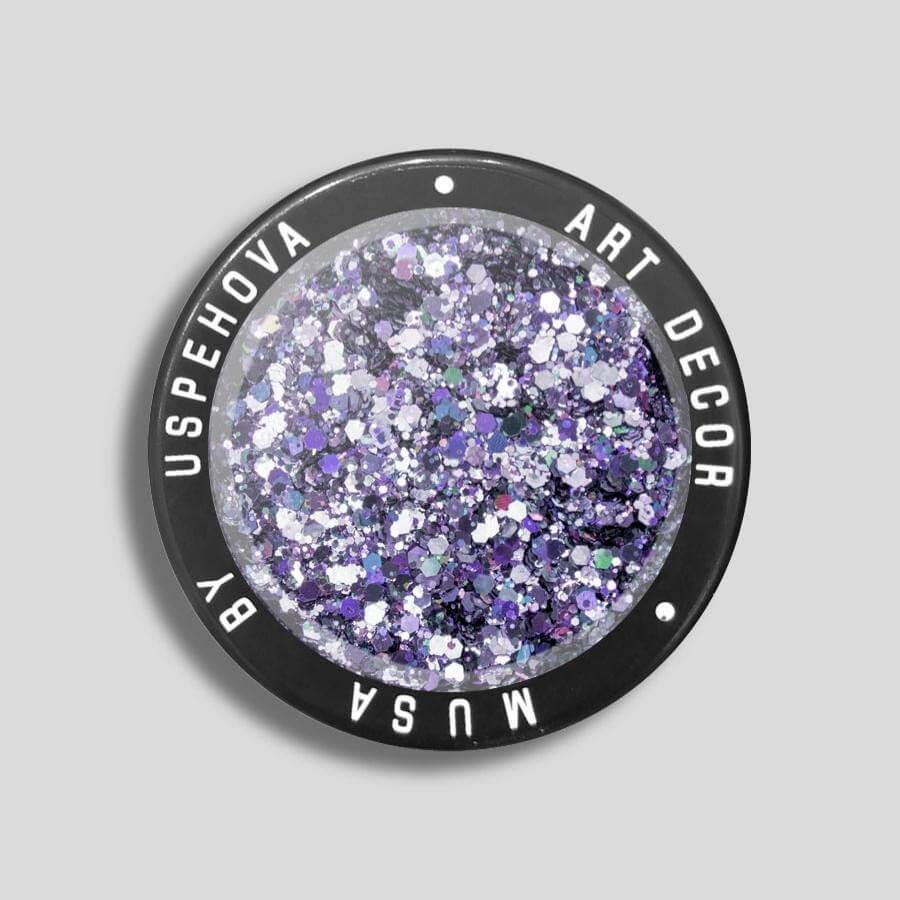 Decoraciones para uñas Kosmos Violeta - glitter violeta con efecto brillante para nail art.