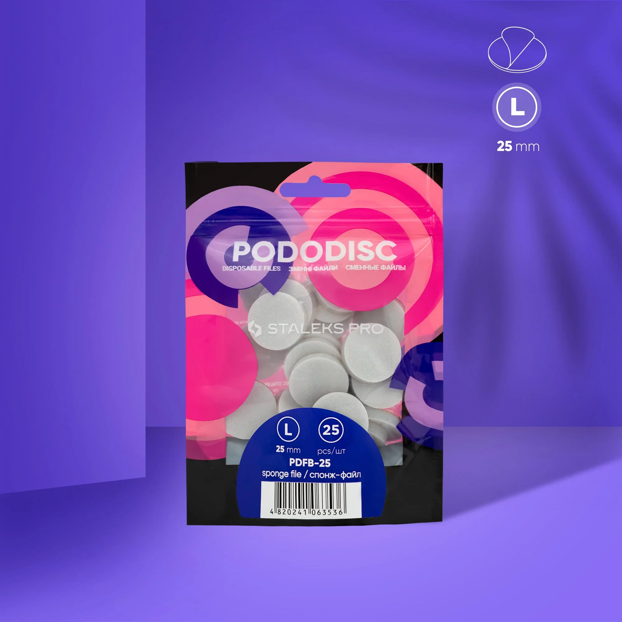 Staleks Recambio Esponja Pododisc L (25 mm) 25 ud. para pedicura