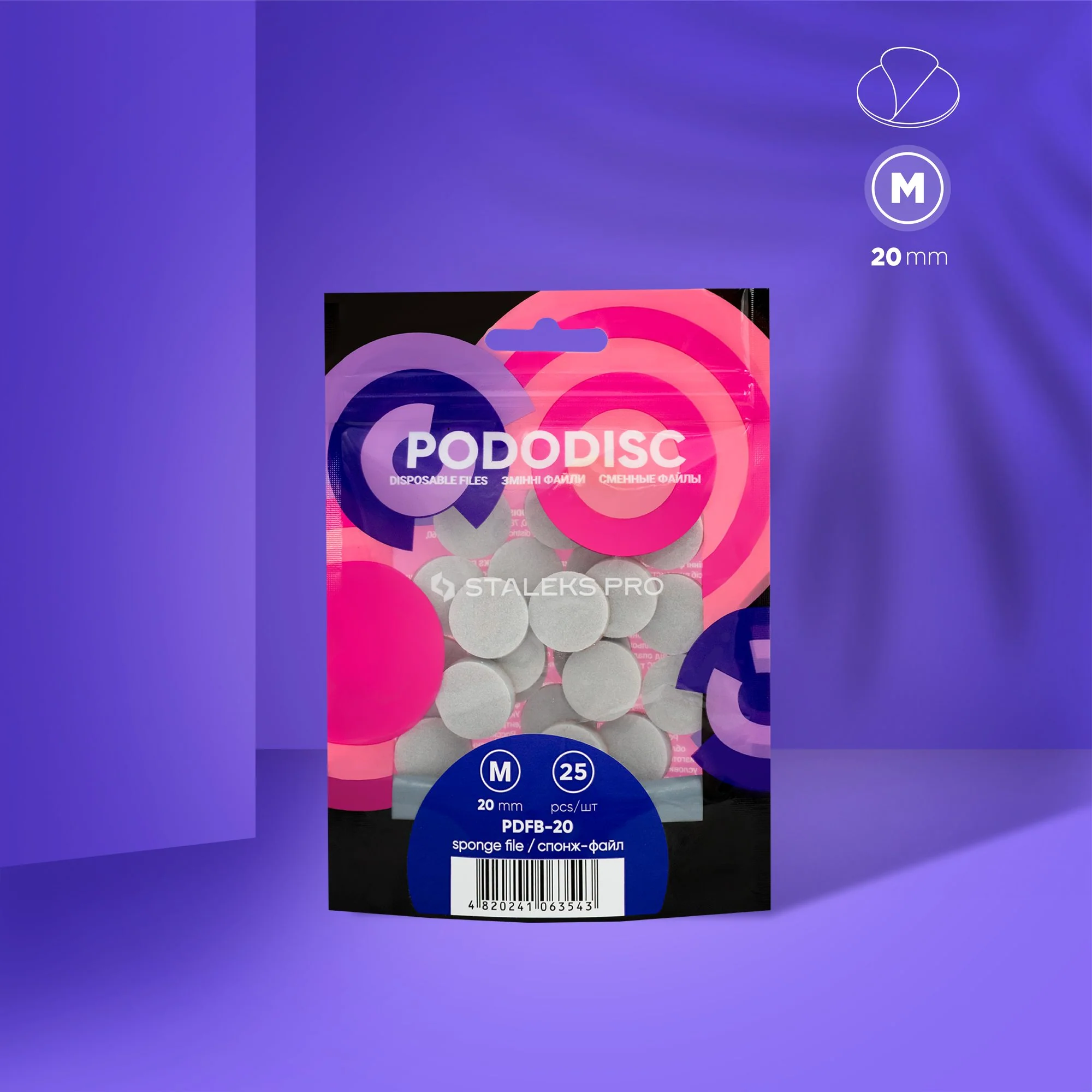 Staleks Recambio Esponja Pododisc M (20 mm) 25 ud. para pedicura