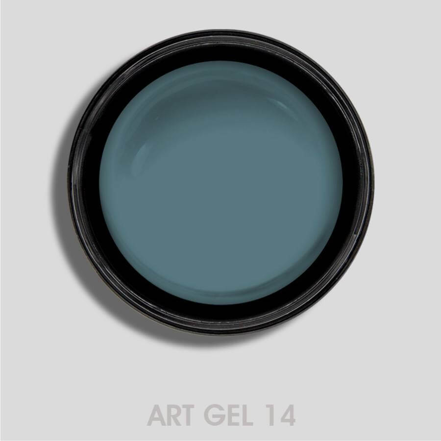 Art Gel Aegean Teal 14 para nail art en color teal, ideal para diseños precisos y duraderos.