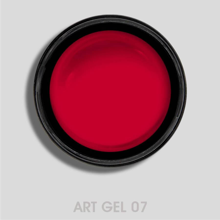 Art Gel Rojo Escarlata 07, gel rojo brillante y vibrante para manicuras sofisticadas y de larga duración.