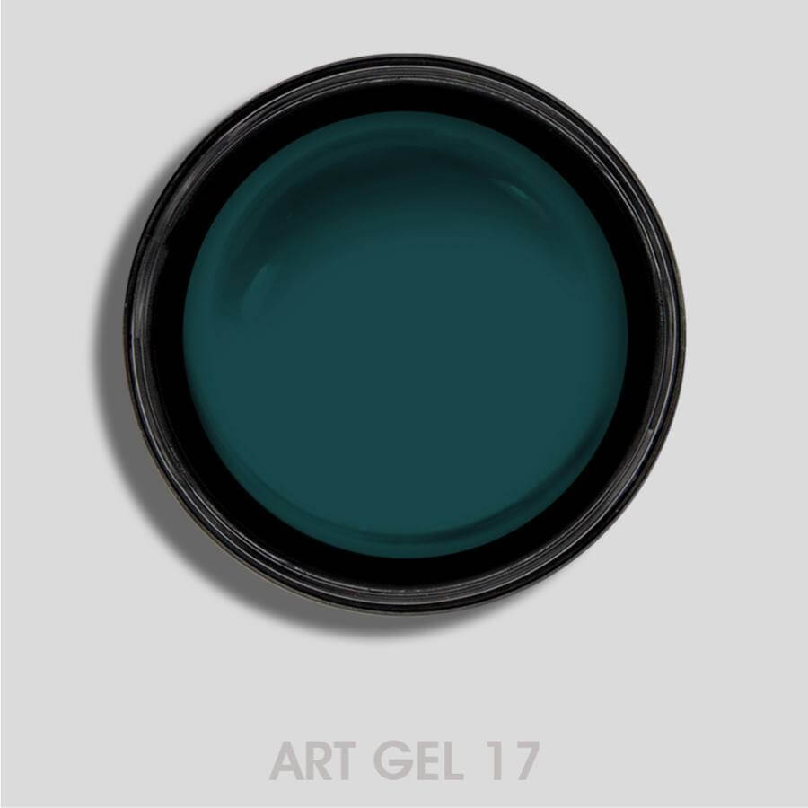 Art Gel Verde Petróleo 17 es un gel de alta calidad con un color profundo y sofisticado, ideal para manicuras elegantes y duraderas.