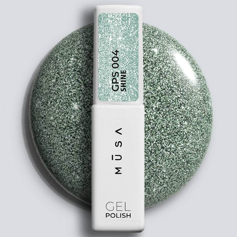 Esmalte Semipermanente Efecto Shine 004 - Microglitter Verde con partículas brillantes de glitter verde, perfecto para bases, gel o acrygel.