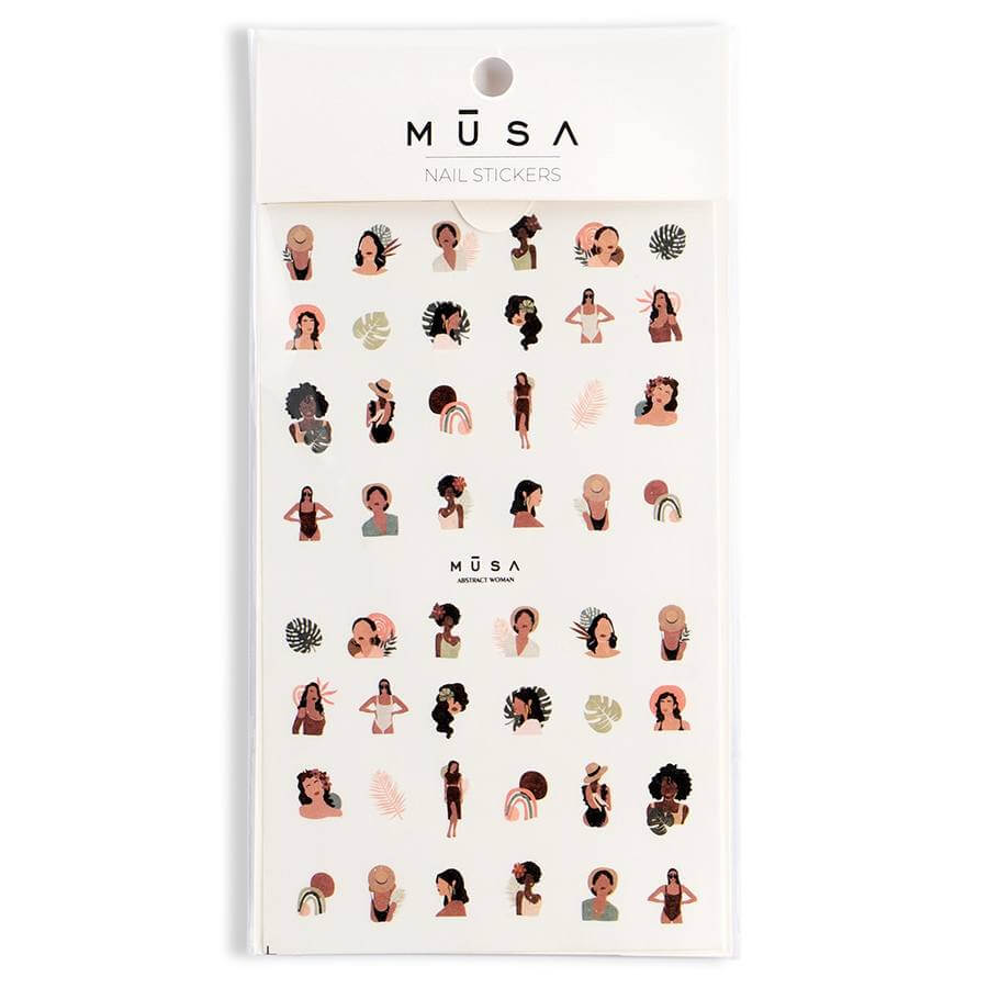 Nail Stickers Abstractal Woman al agua de MUSA Nails, ideales para decoraciones artísticas y elegantes.