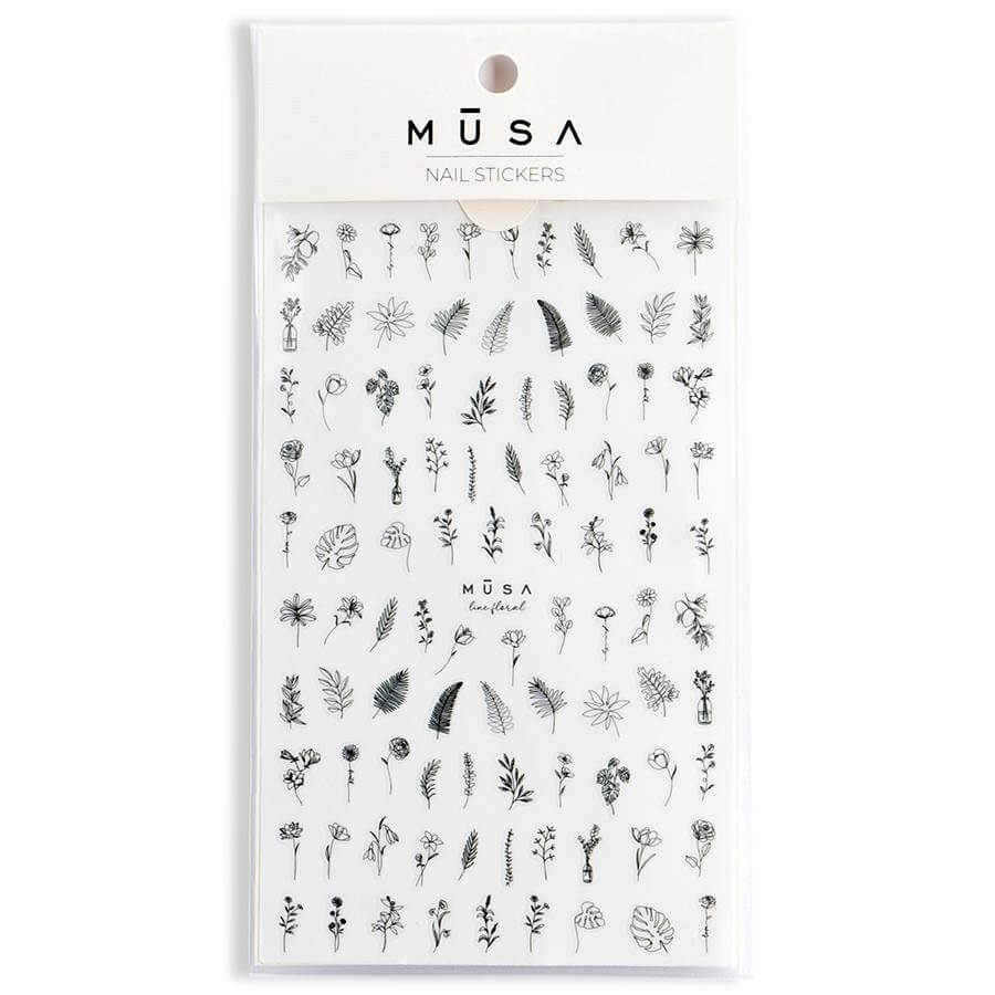 Nail Stickers Line Florals adhesivos con diseños de flores y plantas para nail art profesional