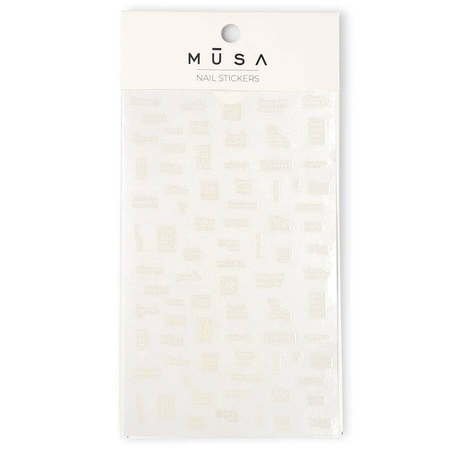 Nail Stickers Escritura White adhesivos para nail art profesional