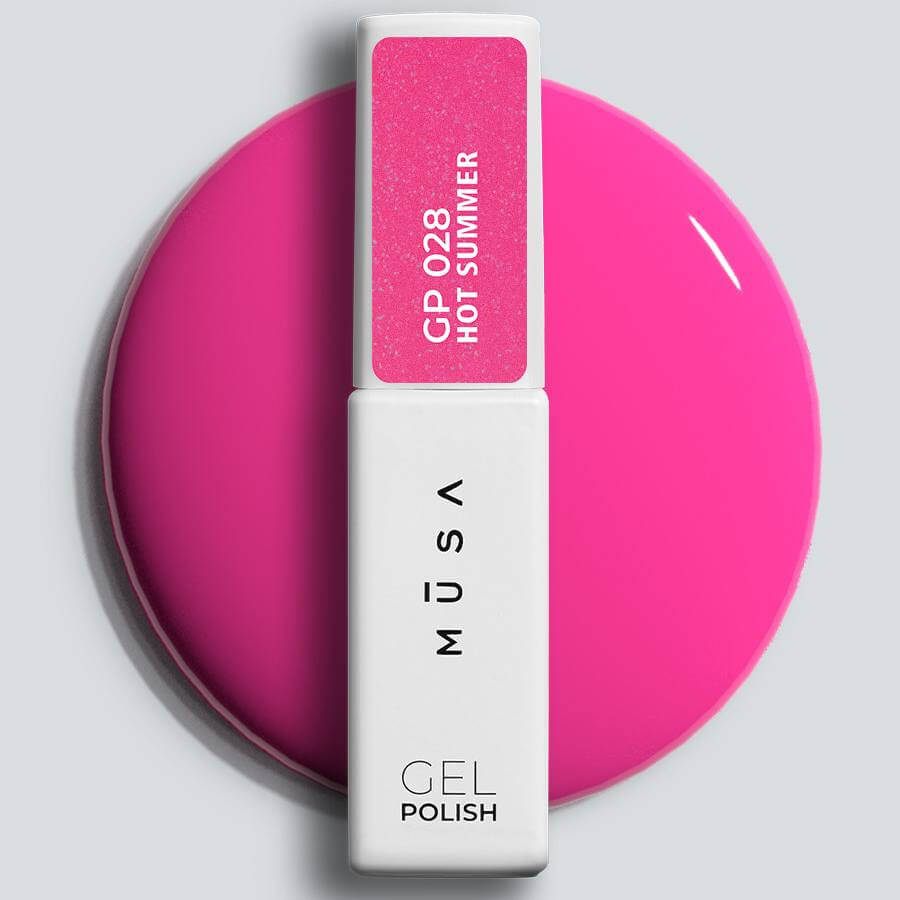 Esmalte Semipermanente HOT SUMMER Fucsia Metalizado en envase de 7 ml, esmalte semipermanente con alta pigmentación y brillo