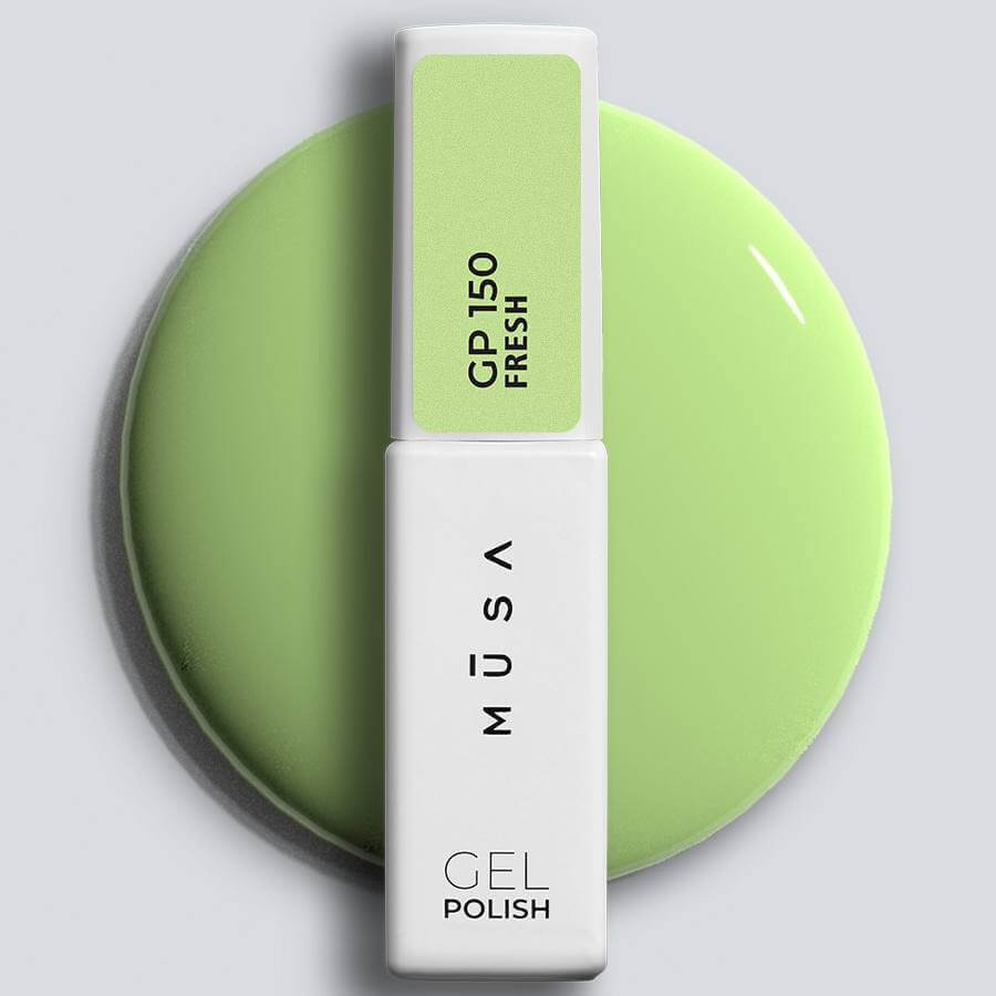 Esmalte Semipermanente 150 Fresh en color Verde Lima, ideal para una manicura vibrante y duradera.
