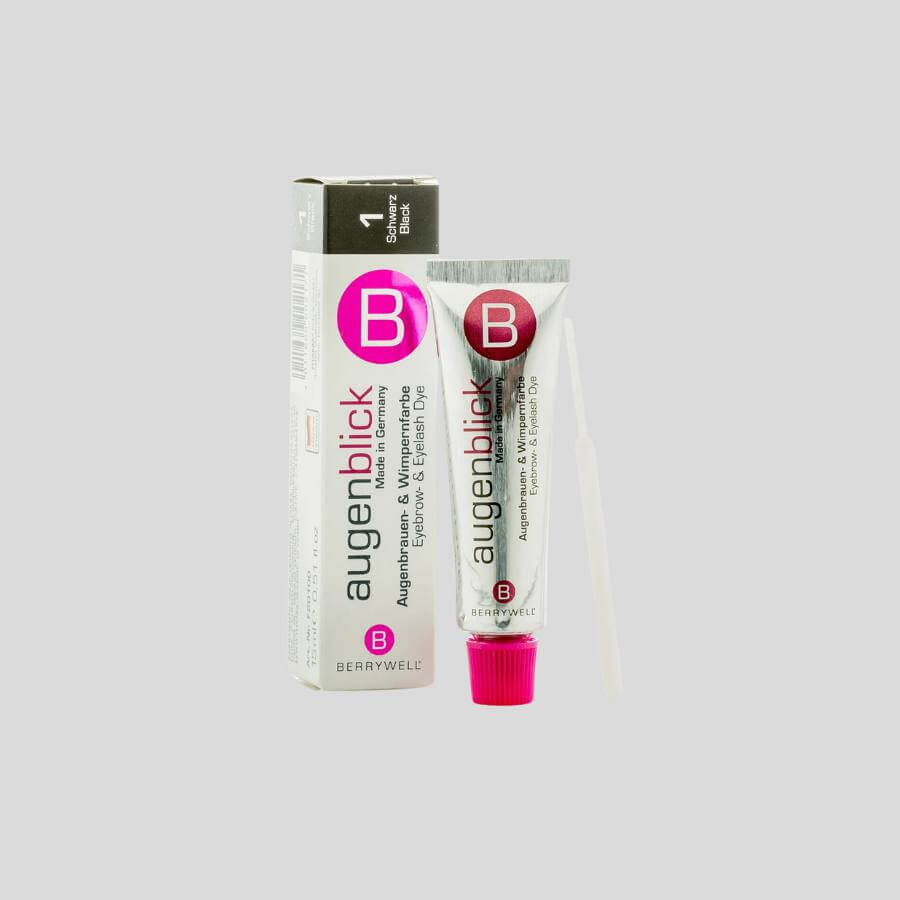 Tinte Negro para Pestañas y Cejas Berrywell 15 ml con resultados duraderos y aspecto natural.