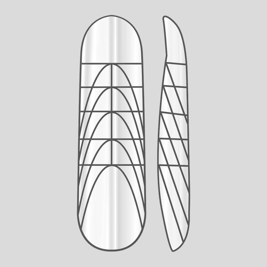 Dual Form 12 con 120 tips reutilizables para uñas oval corta, cuadrada larga y cuadrada corta
