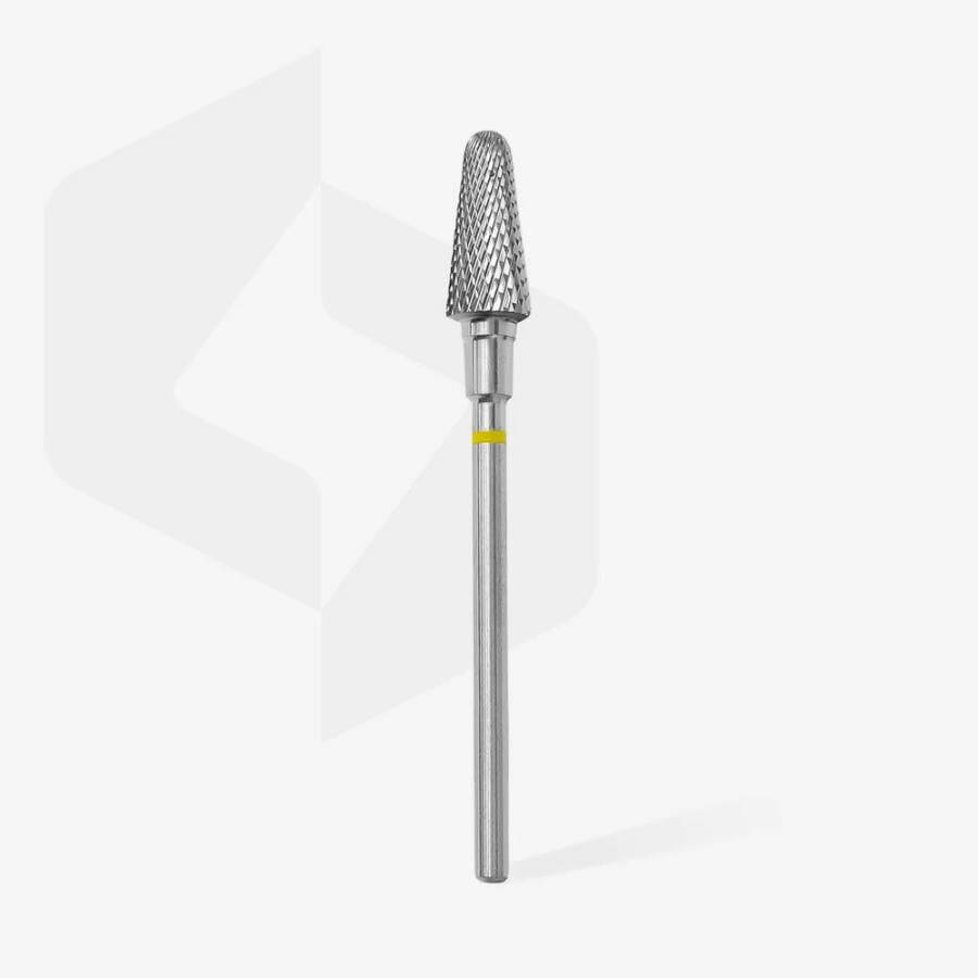 Fresa de Carburo Cono Truncado Amarilla de 6 mm para manicura y pedicura profesional
