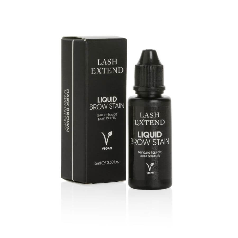 Tinte Híbrido Liquid Brow Stain Dark Brown para coloración de cejas y pestañas. Marrón oscuro