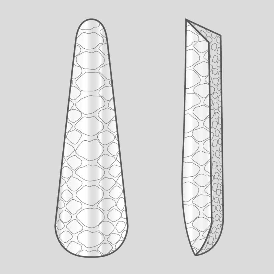 Moldes reutilizables 3D para crear la forma de almendra con efecto pitón. Reduce el tiempo de construcción, ideal para profesionales