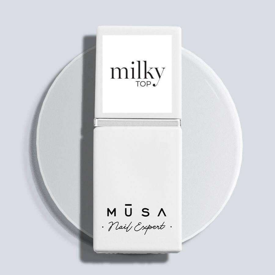 Top Coat lechoso Milky Top blanco translúcido de Musa Nails