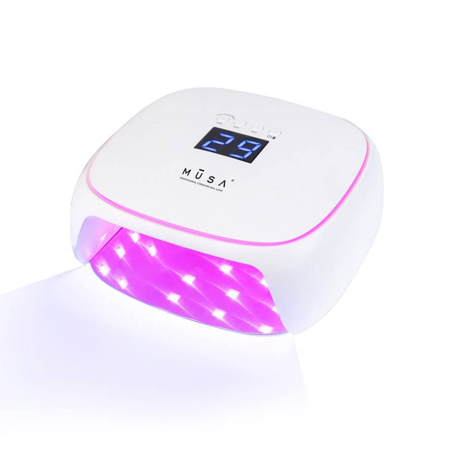 Lámpara LED de uñas inalámbrica con sensor de movimiento y pantalla digital LED.