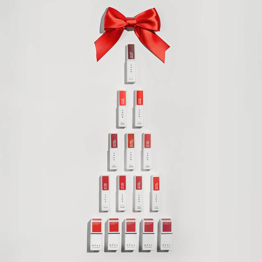 esmaltes semipermanentes rojos 7ml navidad 2024 musa nails