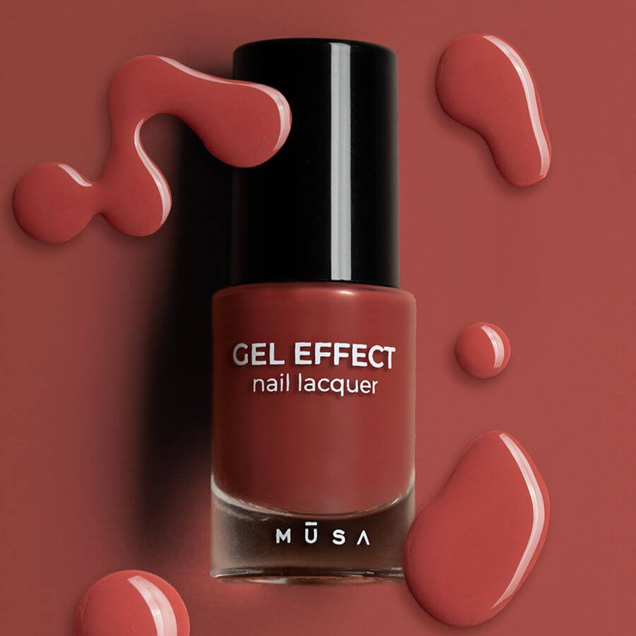 Esmalte Efecto Gel 38 - Rojo Teja con brillo intenso y secado rápido