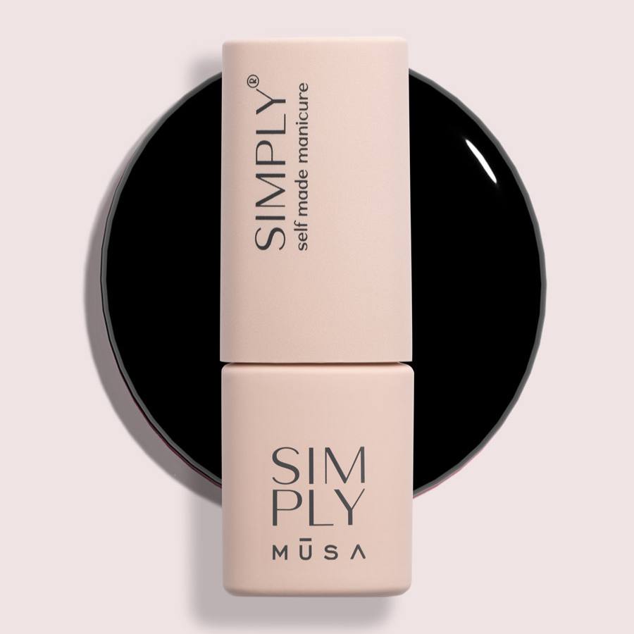 Esmalte gel semipermanente negro SP001 Simply Musa – 8 ml