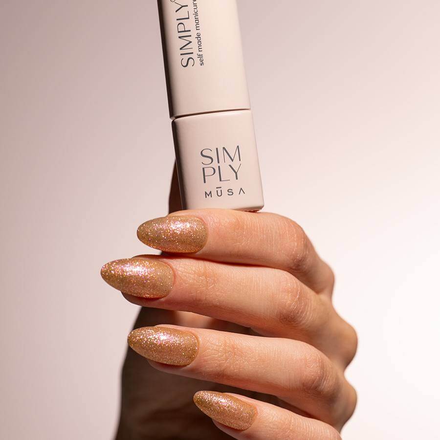 Gel semipermanente Oro Glitter SP004 Simply Musa – esmalte uñas 8 ml