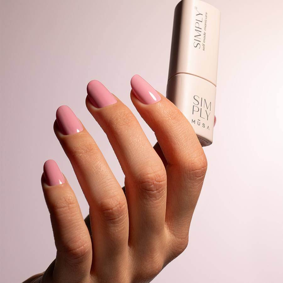 Gel semipermanente rosa sorbete sin HEMA Simply Musa SP009 de 8 ml