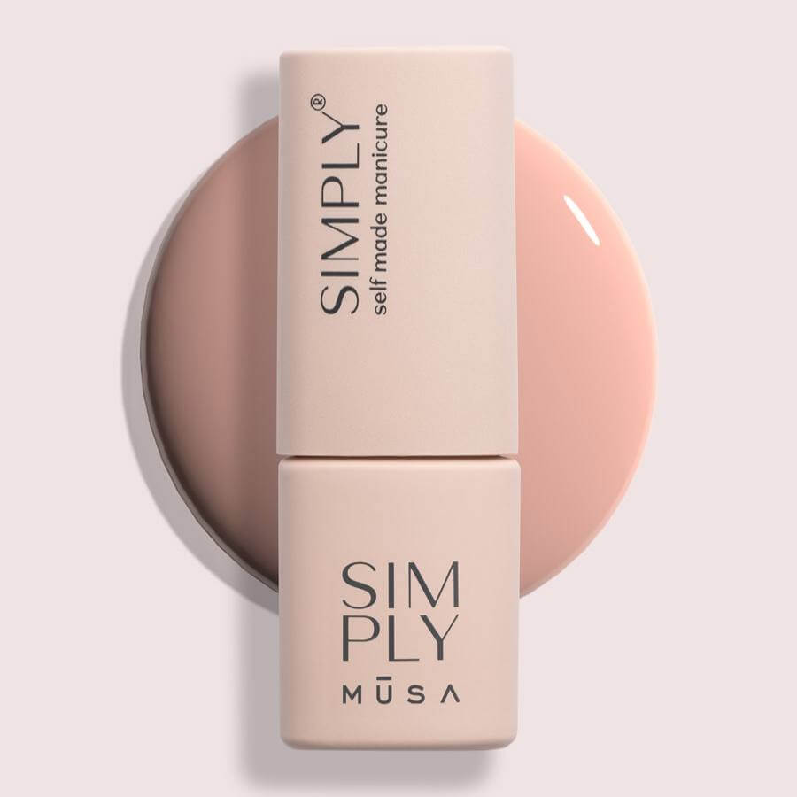 Gel semipermanente rosa melocotón sin HEMA Simply Musa SP018 de 8 ml