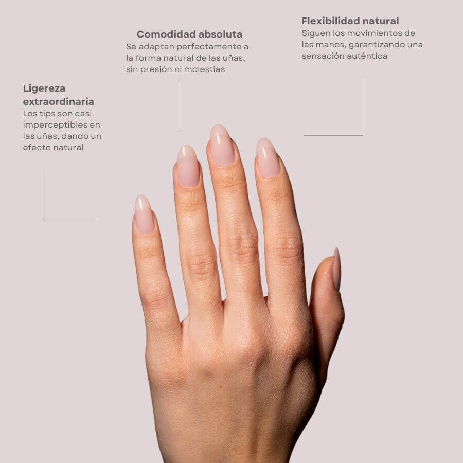 Tips Soft Gel Oval Peach Pink - 240 unidades