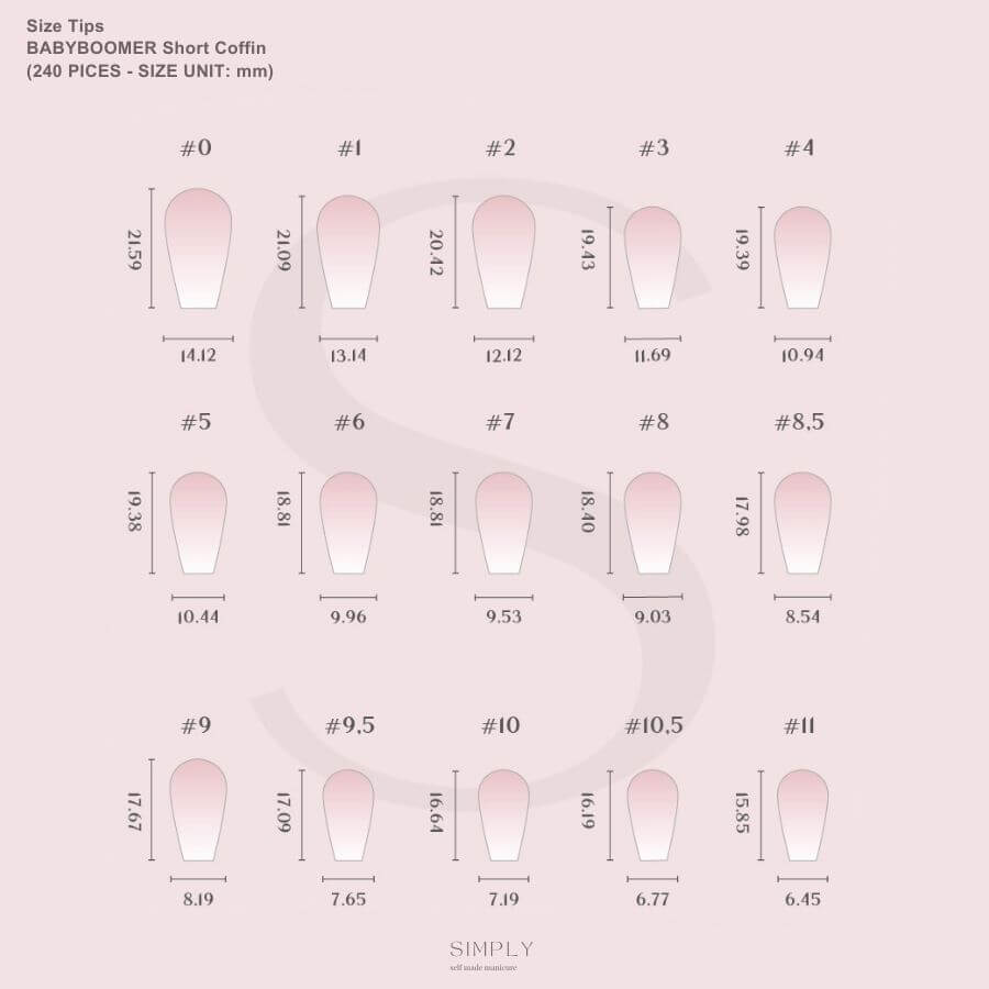 Tips Soft Gel Baby Boomer Pink Coffin Corta 02 de Simply Musa