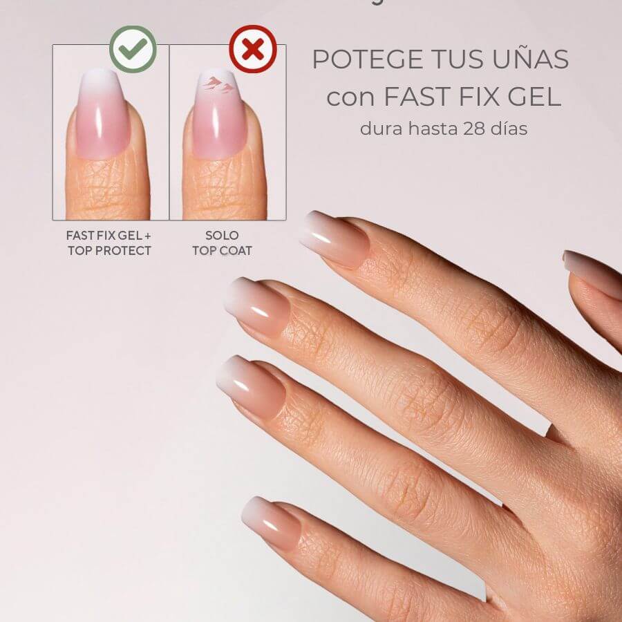 Tips Soft Gel Baby Boomer Cuadrada Corta 01 Nude - 240pz
