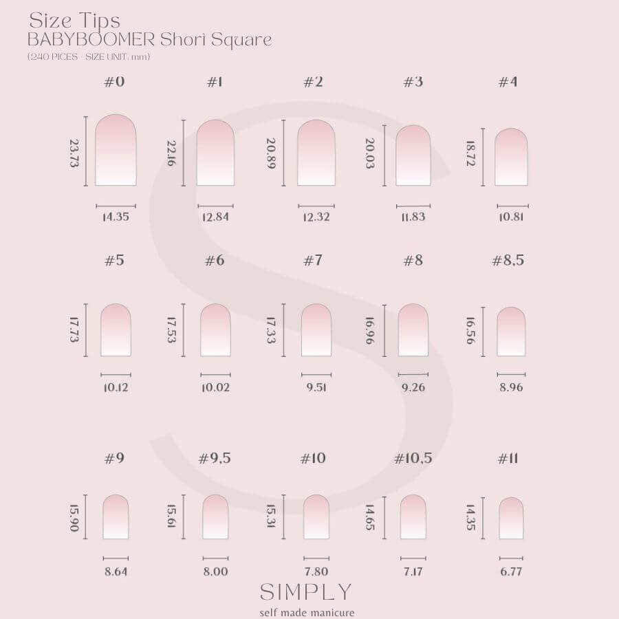 Tips Soft Gel Baby Boomer Cuadrada Corta 02 Pink Simply Musa