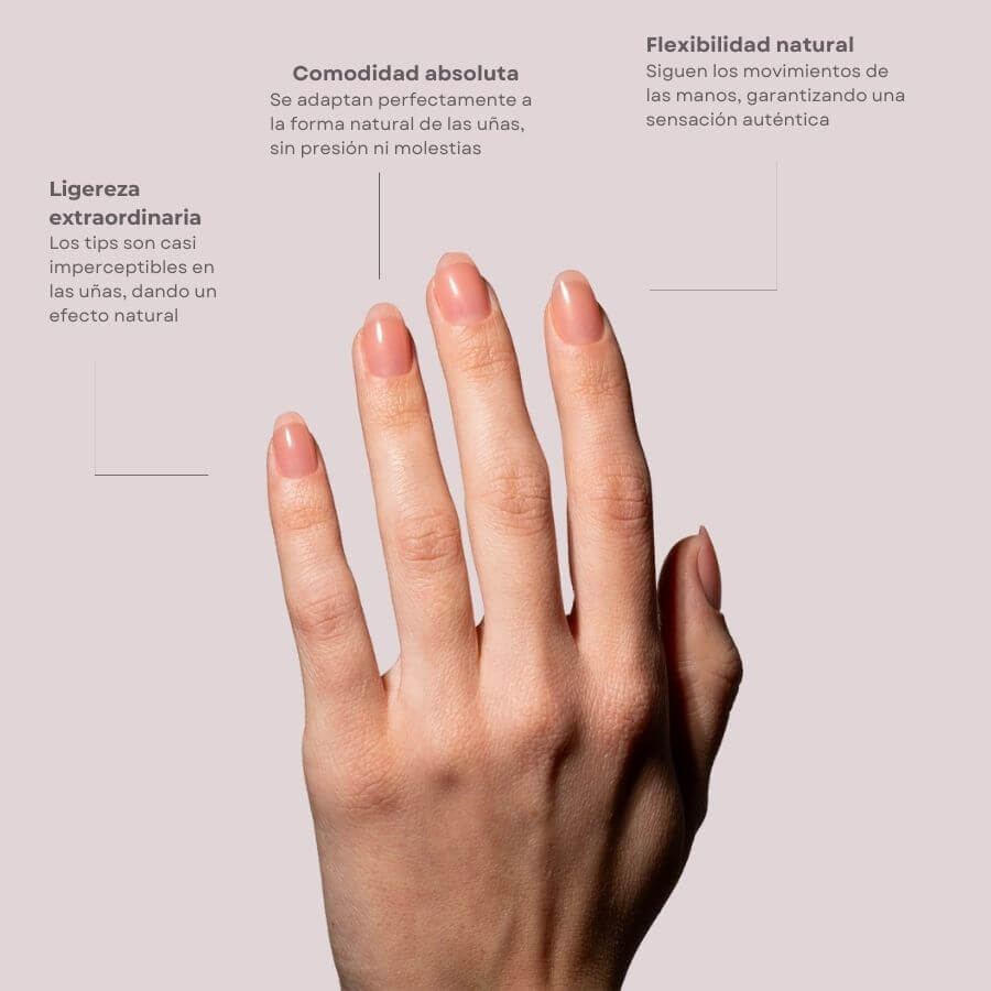 Tips Soft Gel Press On Oval Corta Coral Pink