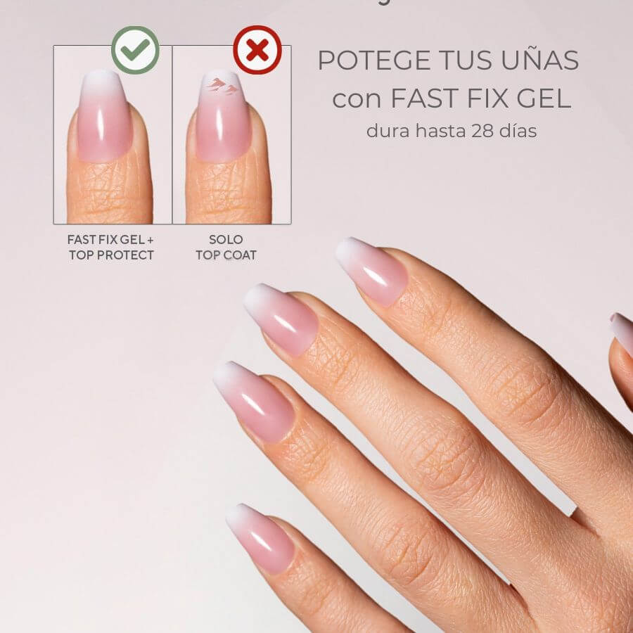 Tips Soft Gel Baby Boomer Pink Coffin Corta 02 de Simply Musa