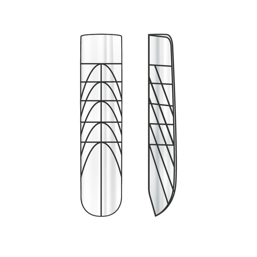 Dual Form Cuadrada Larga Display Form 18 – moldes reutilizables para construcción de uñas