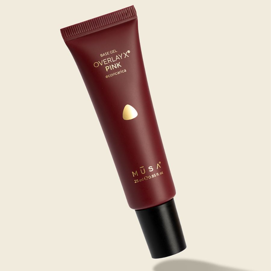 Overlay X® Base Gel Pink 25 ml – Base rosa autonivelante, HEMA FREE y TPO FREE para uñas profesionales
