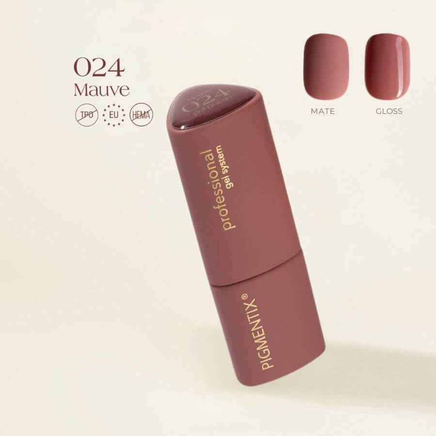 Pigmentix® Esmalte Semipermanente Mauve 024 – Malva Elegante y Ultra Pigmentado