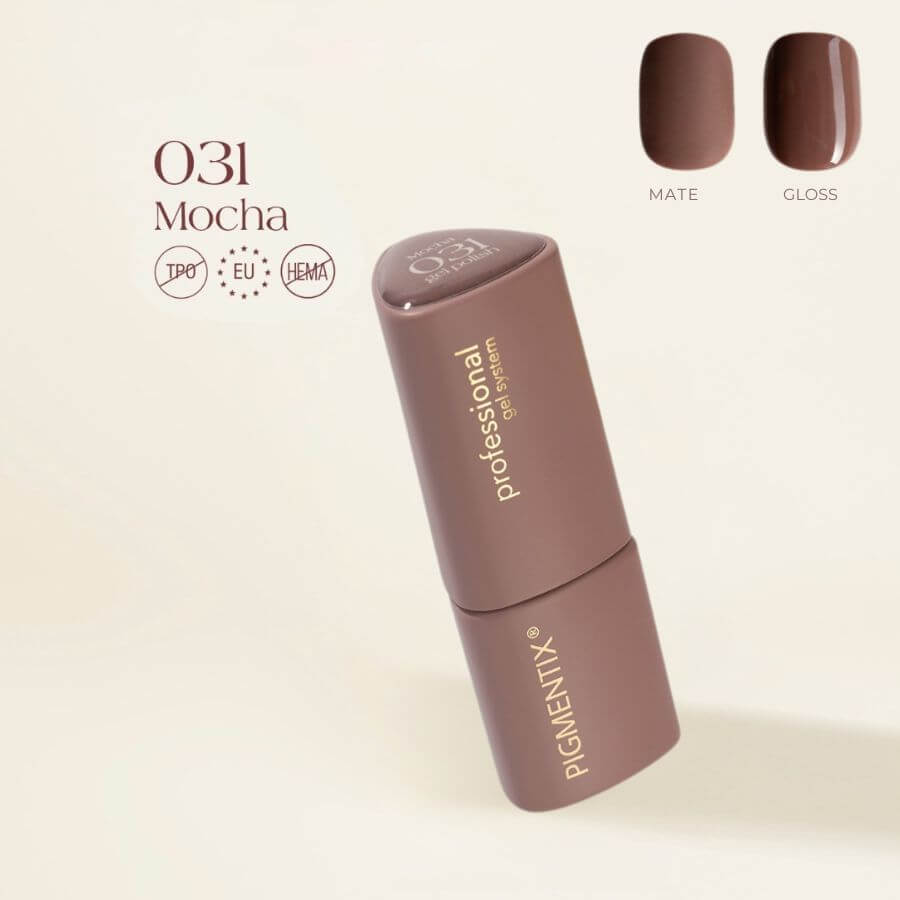 Pigmentix® Esmalte Semipermanente Mocha 031 – Moka Marrón Elegante Ultra Pigmentado