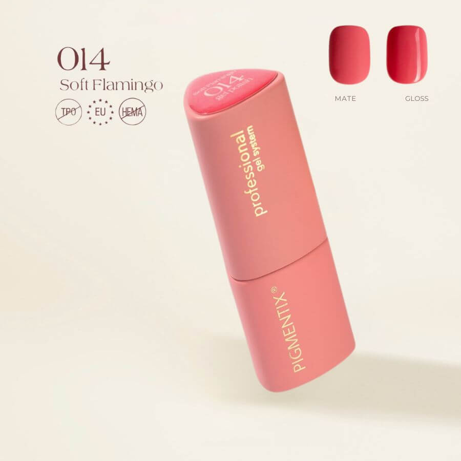 Pigmentix® Esmalte Semipermanente Soft Flamingo 014 – Rosa Flamenco Suave y Ultra Pigmentado