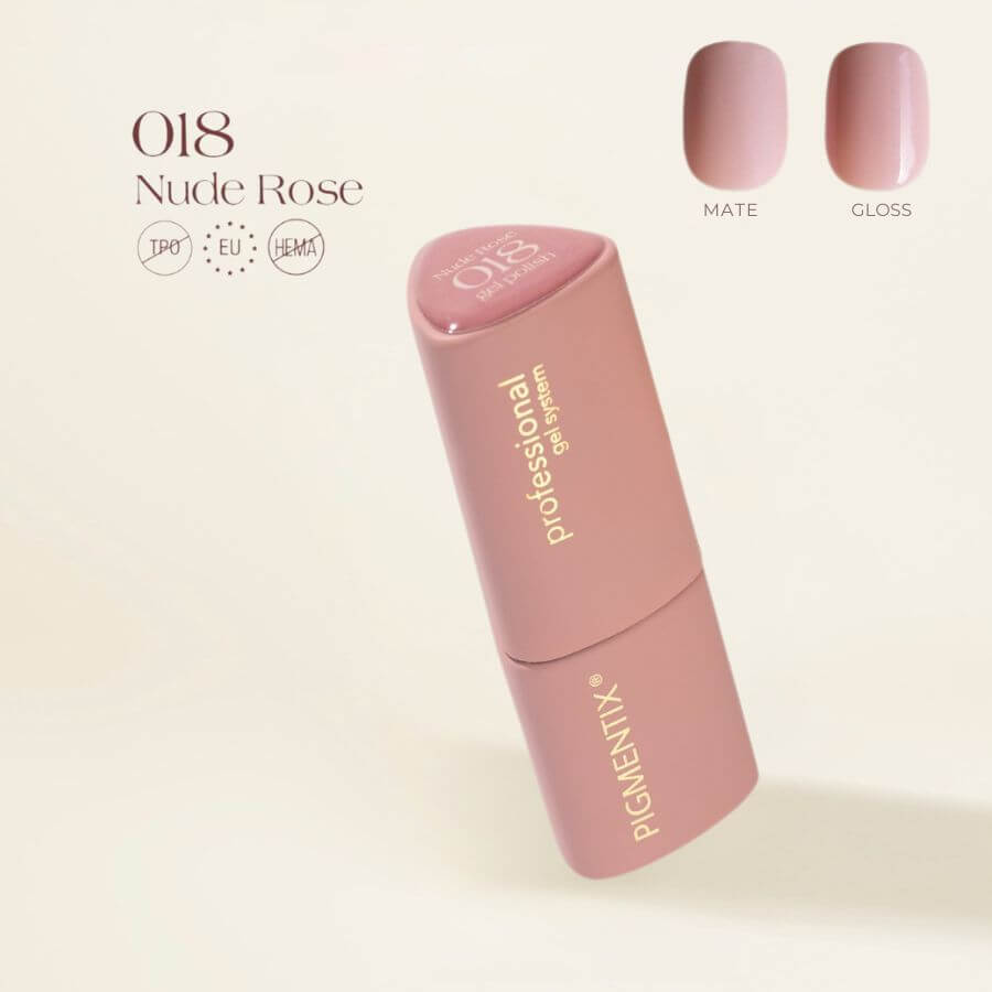 Nude Rose 018 – Rosa Nude Suave y Ultra Pigmentado es la opción ideal para manicuras elegantes, naturales y duraderas.