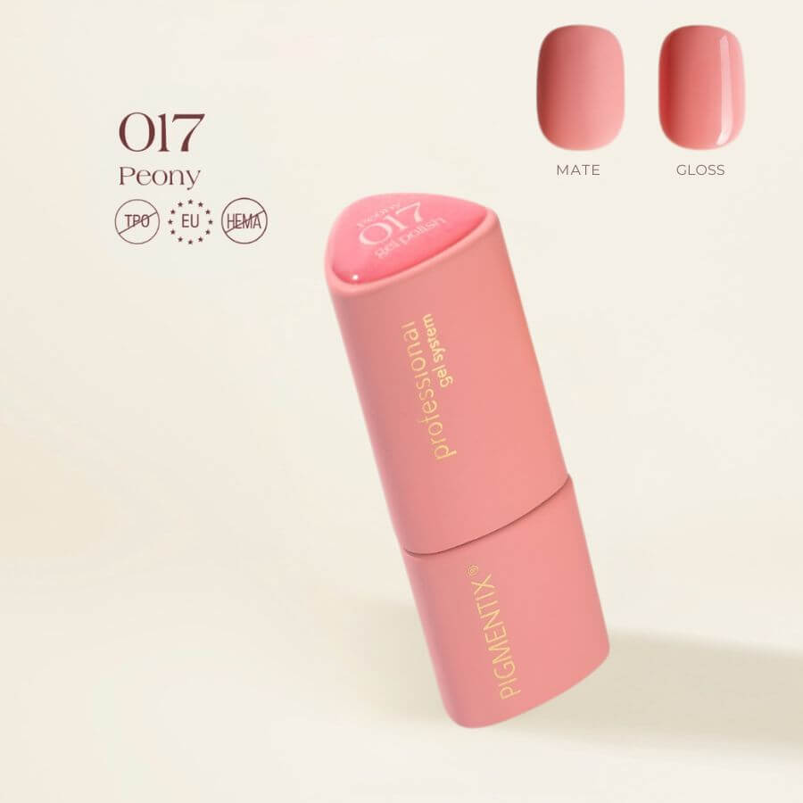 Pigmentix® Esmalte Semipermanente Peony 017 – Rosa Peonía Suave y Ultra Pigmentado