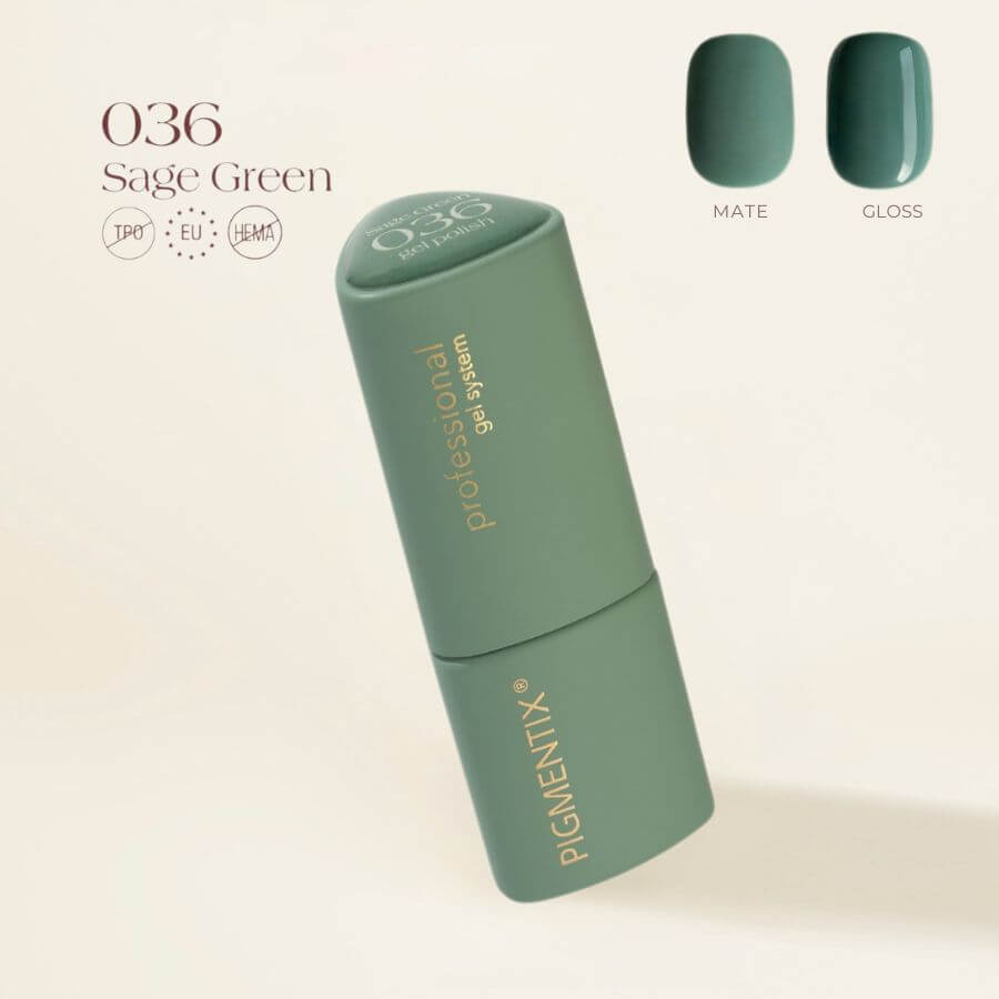 Pigmentix® Esmalte Semipermanente Sage Green 036 – Verde Salvia Ultra Pigmentado