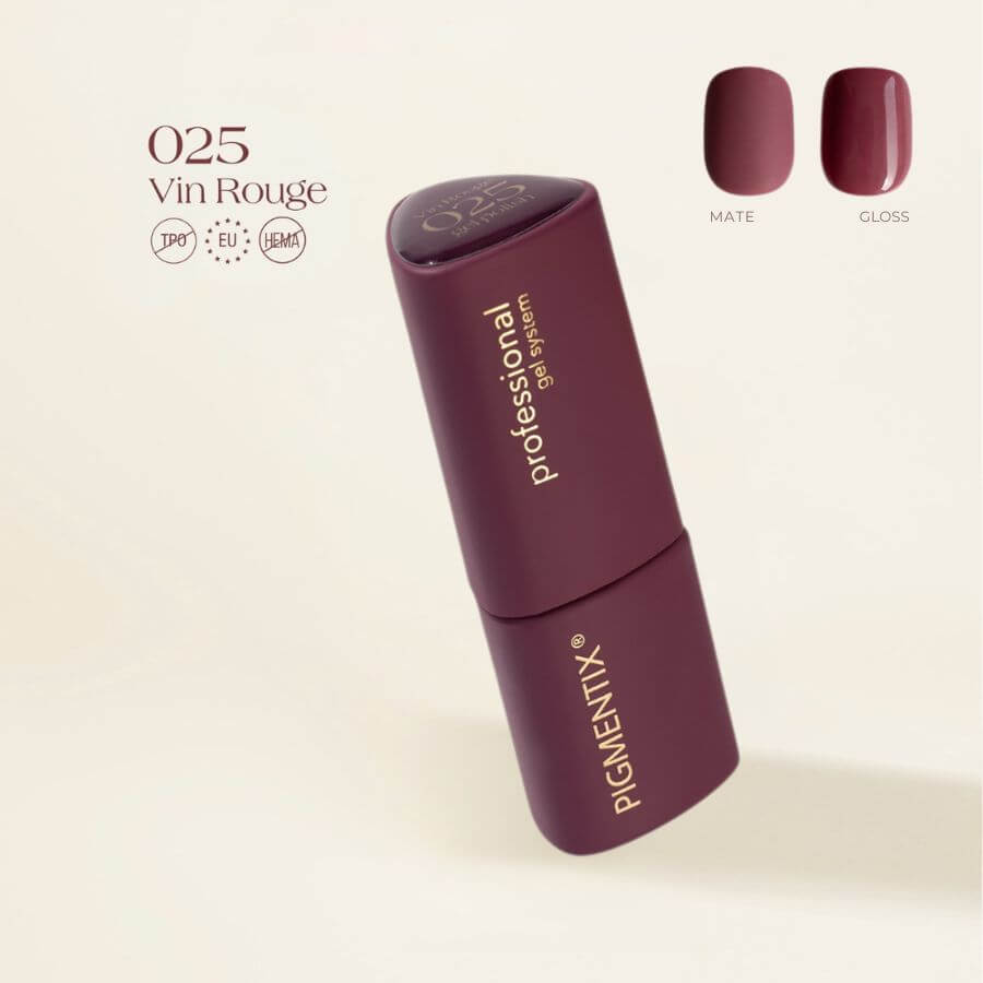 Pigmentix® Esmalte Semipermanente Vin Rouge 025 – Vino Tinto Intenso y Ultra Pigmentado
