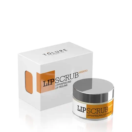 LipScrub Tolure exfoliante labial de azúcar sabor mango para labios suaves, hidratados y aterciopelados.”